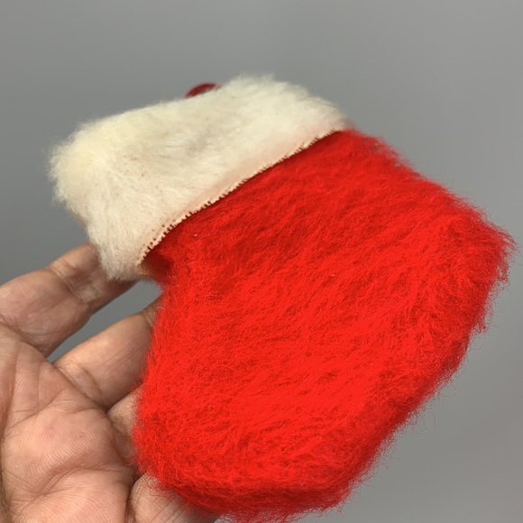 Red Santa Claus small Christmas stocking vintage - Picture 9 of 11